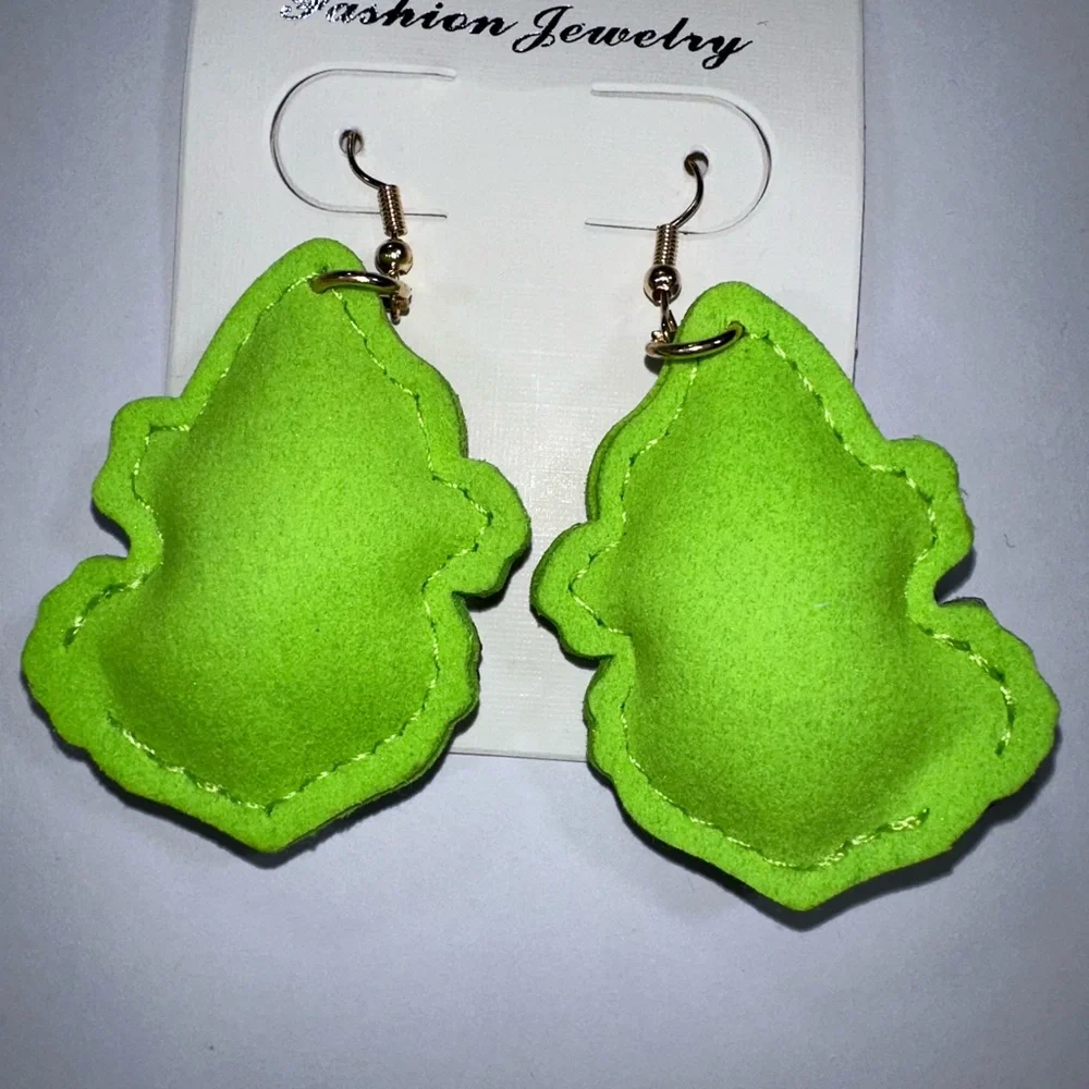 NIP Adorable Grinch‎ bling earrings! 2” drop.